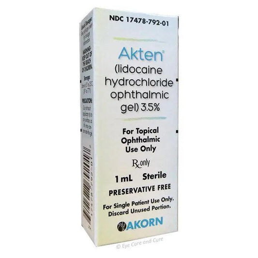 Akten Gel (Lidocaine Hydrochloride Ophthalmic Gel) BACKORDERED at Stag Medical - Eye Care, Ophthalmology and Optometric Products. Shop and save on Proparacaine, Tropicamide and More at Stag Medical & Eye Care Supply