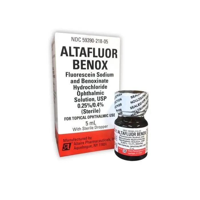 Altafluor Benoxinate (Fluorescein Sodium 0.25%/0.4%) 5mL/Bt - Altaire at Stag Medical - Eye Care, Ophthalmology and Optometric Products. Shop and save on Proparacaine, Tropicamide and More at Stag Medical & Eye Care Supply