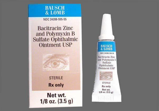 Bacitracin Zinc Polymyxin B Sulfate Ophthalmic Ointment 3.5g, Bausch at Stag Medical - Eye Care, Ophthalmology and Optometric Products. Shop and save on Proparacaine, Tropicamide and More at Stag Medical & Eye Care Supply