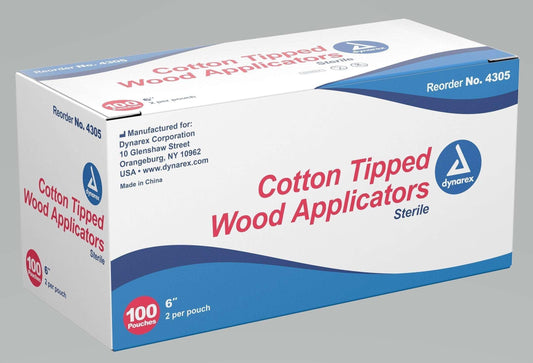 Cotton Tip Applicator (Wood) 6" 2's/ 100/Box at Stag Medical - Eye Care, Ophthalmology and Optometric Products. Shop and save on Proparacaine, Tropicamide and More at Stag Medical & Eye Care Supply