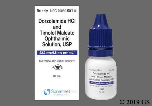 Dorzolamide/Timolol Ophthalmic Solution, 10mL - Somerset at Stag Medical - Eye Care, Ophthalmology and Optometric Products. Shop and save on Proparacaine, Tropicamide and More at Stag Medical & Eye Care Supply