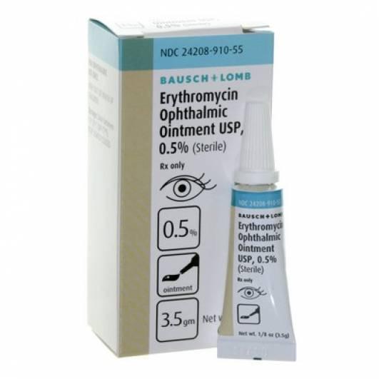 Erythromycin Ophthalmic Ointment USP 0.5% - 3.5gm/Tb - Bausch & Lomb at Stag Medical - Eye Care, Ophthalmology and Optometric Products. Shop and save on Proparacaine, Tropicamide and More at Stag Medical & Eye Care Supply