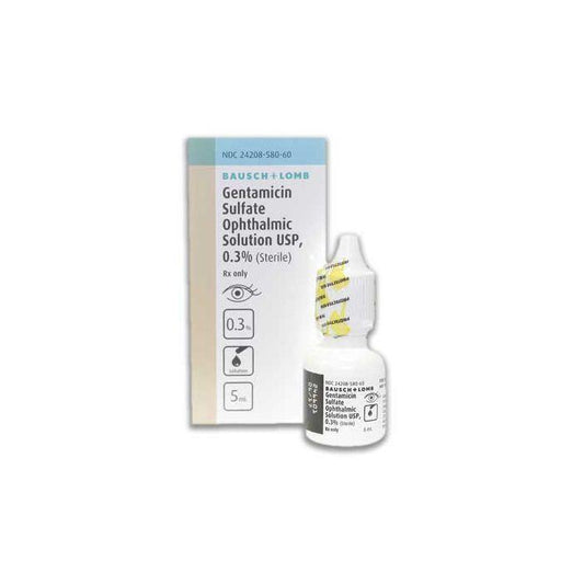 Gentamicin Ophthalmic Solution 0.3%, 5mL - Bausch at Stag Medical - Eye Care, Ophthalmology and Optometric Products. Shop and save on Proparacaine, Tropicamide and More at Stag Medical & Eye Care Supply