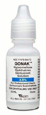 Gonak Hypromellose Ophthalmic Demulcent Solution 2.5% 15mL - Akorn at Stag Medical - Eye Care, Ophthalmology and Optometric Products. Shop and save on Proparacaine, Tropicamide and More at Stag Medical & Eye Care Supply