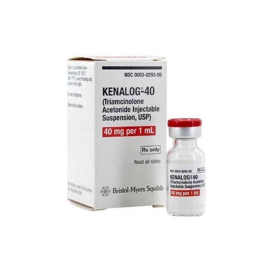 Kenalog-40 Injectable (40mg/mL), 1mL/VL - Bristol Meyers Squibb at Stag Medical - Eye Care, Ophthalmology and Optometric Products. Shop and save on Proparacaine, Tropicamide and More at Stag Medical & Eye Care Supply