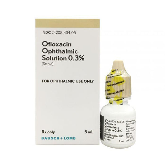 Ofloxacin Ophthalmic Solution 0.3% 5mL - Bausch at Stag Medical - Eye Care, Ophthalmology and Optometric Products. Shop and save on Proparacaine, Tropicamide and More at Stag Medical & Eye Care Supply