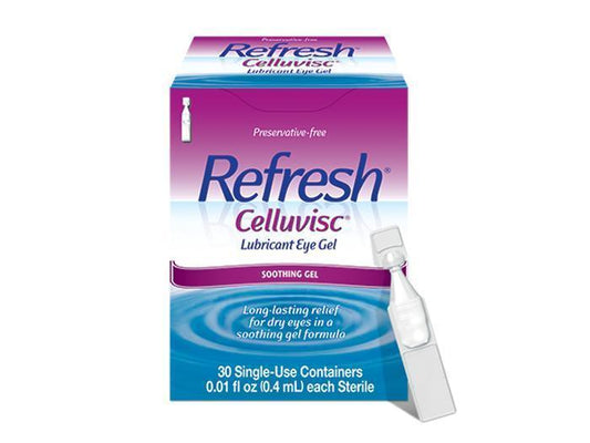 Refresh Celluvisc Lubricant Eye Gel 1% 0.4mL Single Use Ampules - Allergan at Stag Medical - Eye Care, Ophthalmology and Optometric Products. Shop and save on Proparacaine, Tropicamide and More at Stag Medical & Eye Care Supply