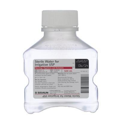 Sterile Water for Irrigaition(Not for Injection) 500mL bottle - B.Braun at Stag Medical - Eye Care, Ophthalmology and Optometric Products. Shop and save on Proparacaine, Tropicamide and More at Stag Medical & Eye Care Supply