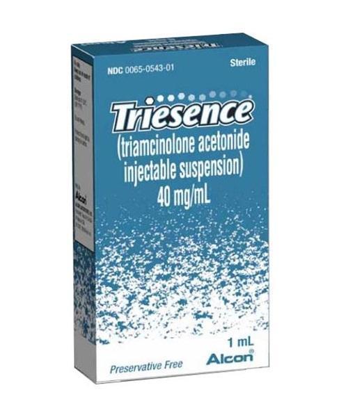 Triesence Triamcinolone Acetonide, Preservative Free 40 mg / mL Injection Single Use Vial 1 mL - Alcon at Stag Medical - Eye Care, Ophthalmology and Optometric Products. Shop and save on Proparacaine, Tropicamide and More at Stag Medical & Eye Care Supply