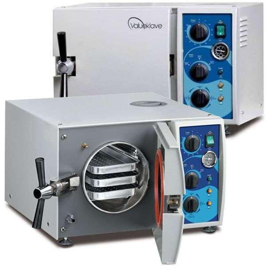 Valueklave 1730 Manual Autoclave Sterilizer - 120V Chamber - 7" x 13" at Stag Medical - Eye Care, Ophthalmology and Optometric Products. Shop and save on Proparacaine, Tropicamide and More at Stag Medical & Eye Care Supply
